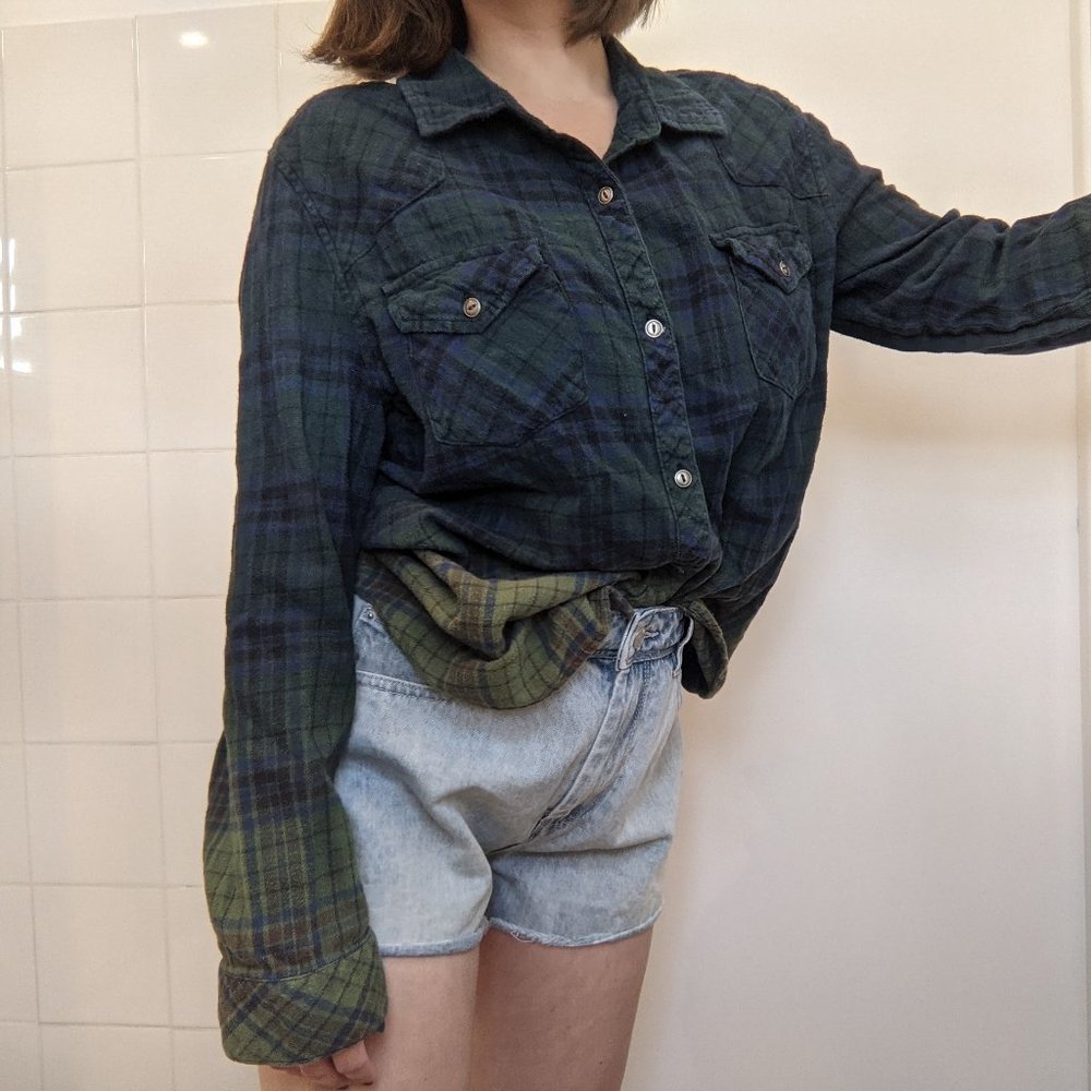 Vintage Ombre Plaid Button Down